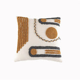 Indian Hand - tufted Cushion Cover, Ethnic Style Braid Loop Velvet Throw Pillow - Show Gadgets